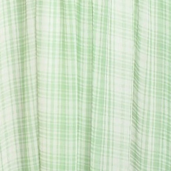 Strapless Sundress Multicolor Plaid Green White Maxi Summer Dress - Picture 6 of 8
